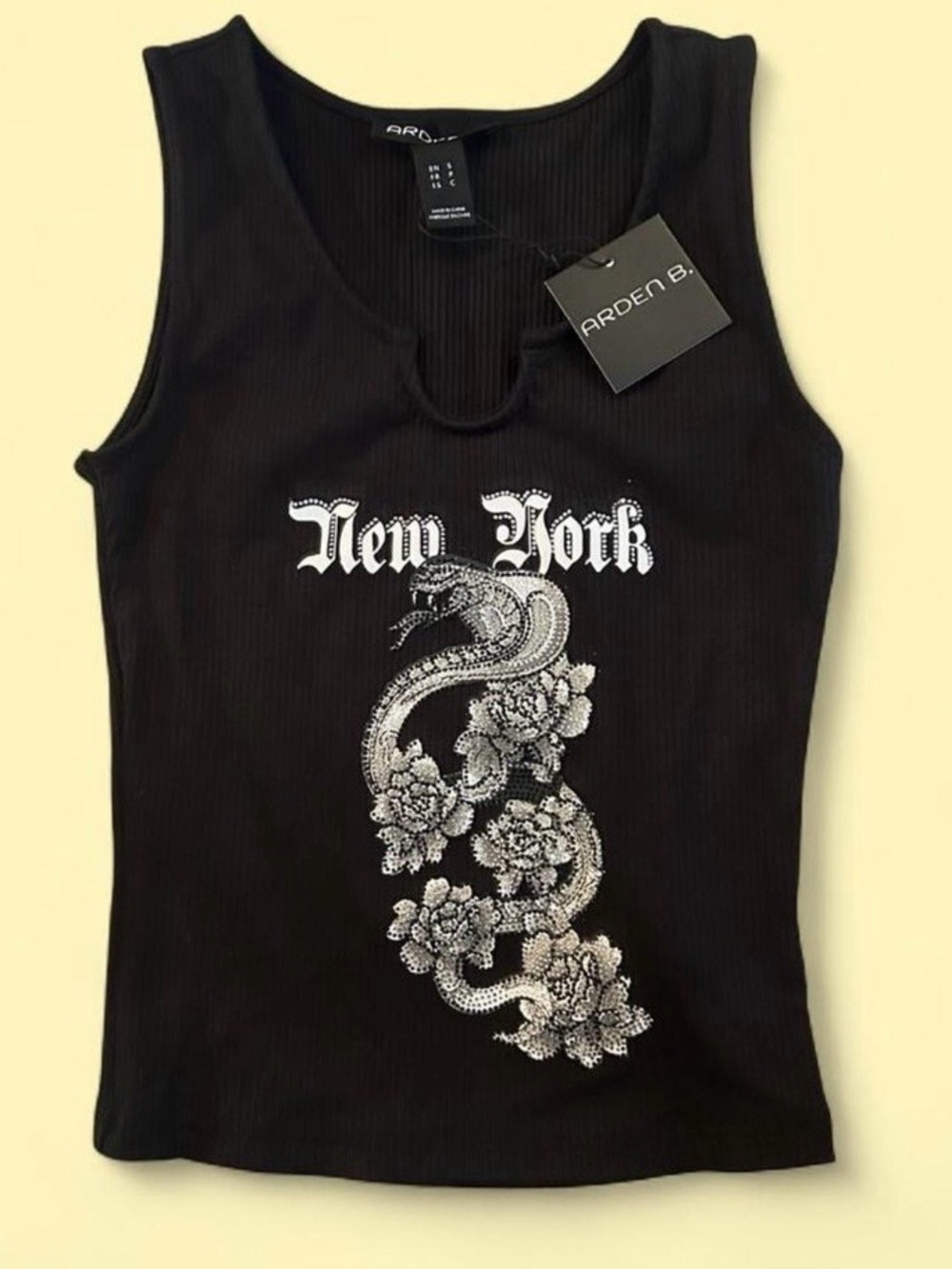 Arden B New York Rhinestone Snake Tank Size S – NWT 🐍✨